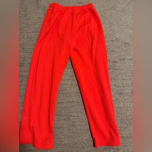SKIMS Cotton Fleece Straight Leg Pant Ruby Size L